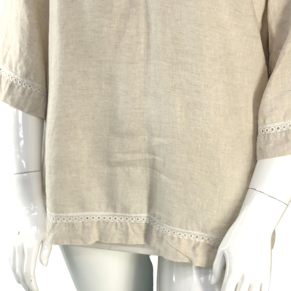 Tommy Bahama Womens Size L Tunic Top Embroidered Beaded Linen *TINY FLAW - Picture 4 of 16